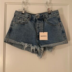 Superdown Distressed Blue Jean Shorts